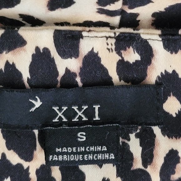 XXI Leopard Print Strapless/Zipper/Slit Dress, SM - Picture 3 of 5